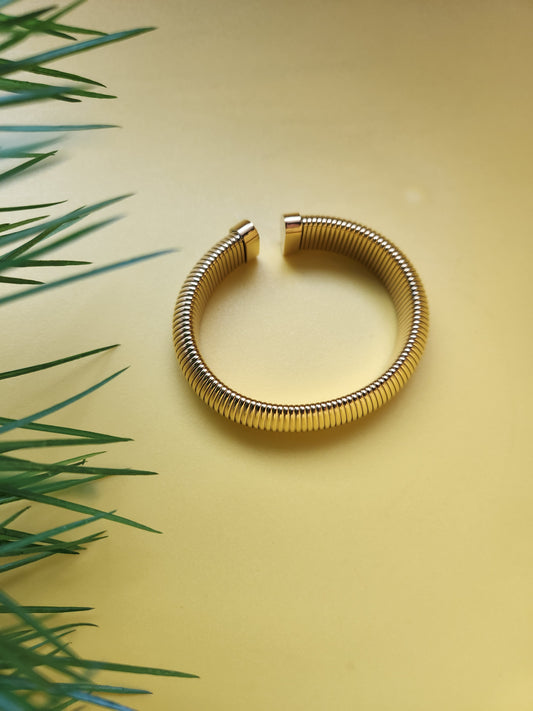 Yellow Wide Spiral Bangle