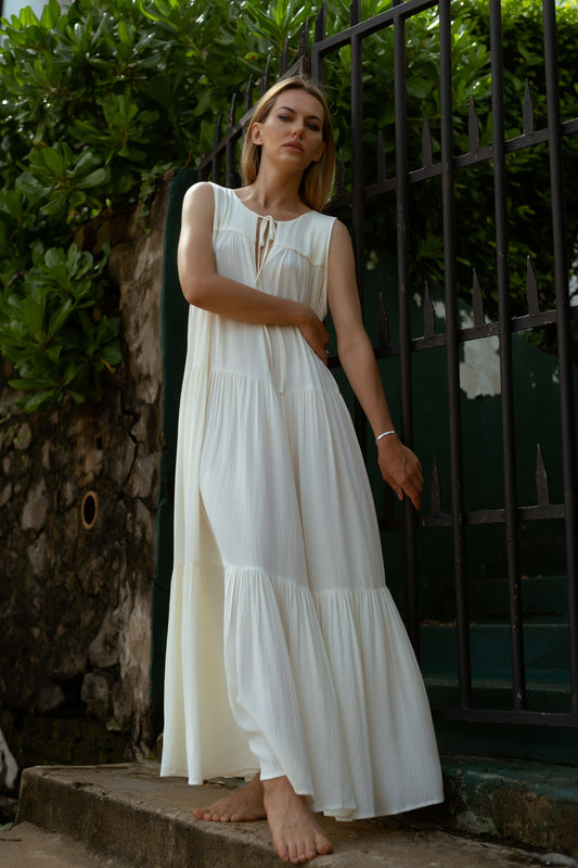 Relaxed fit long tire dress